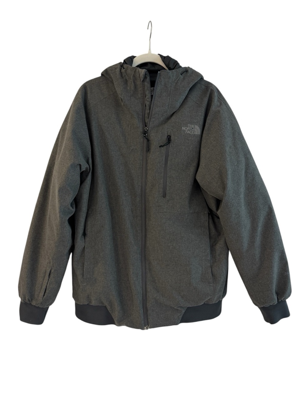 The North Face Goose Down Heather Gray Puffer Coat Bomber Jacket Men’s Large L